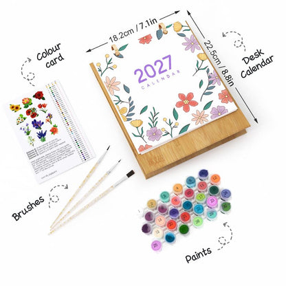 Botanical Flowers Paint by Numbers Calendar