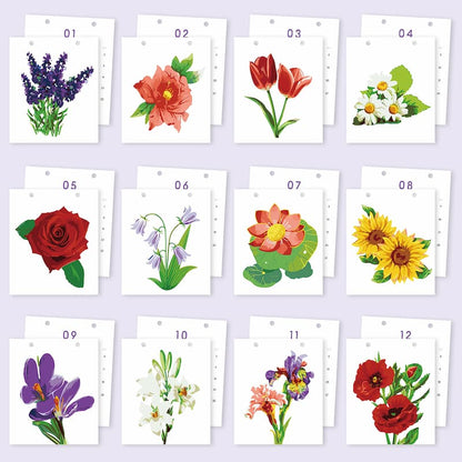 Botanical Flowers Paint by Numbers Calendar