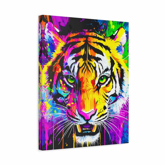 Colorful tiger painting on a white background