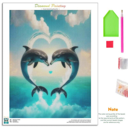 Dolphin Heart - 5D Diamond Painting Kit