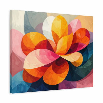 Colorful abstract flower design on a white background