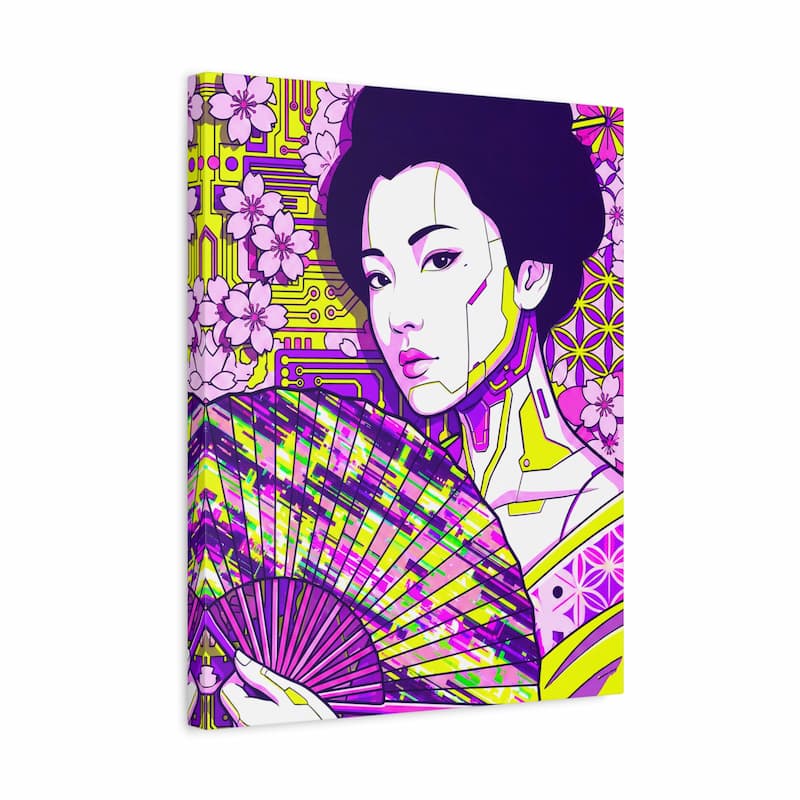 Notebook with a colorful design of a woman holding a fan on a white background