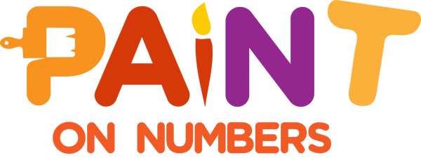 Colorful logo with 'PAINT ON NUMBERS' text on a white background