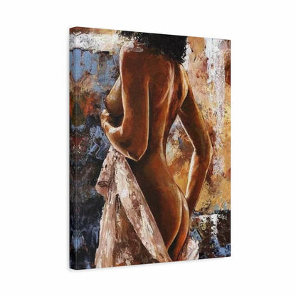 Canvas print of a nude figure with abstract background