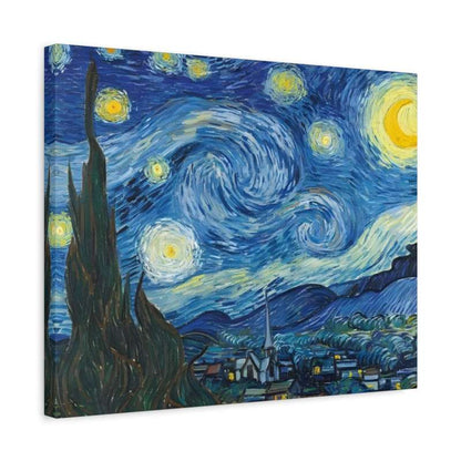 Starry Night painting by Vincent van Gogh on a white background