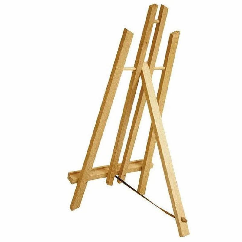 Wooden easel on a white background
