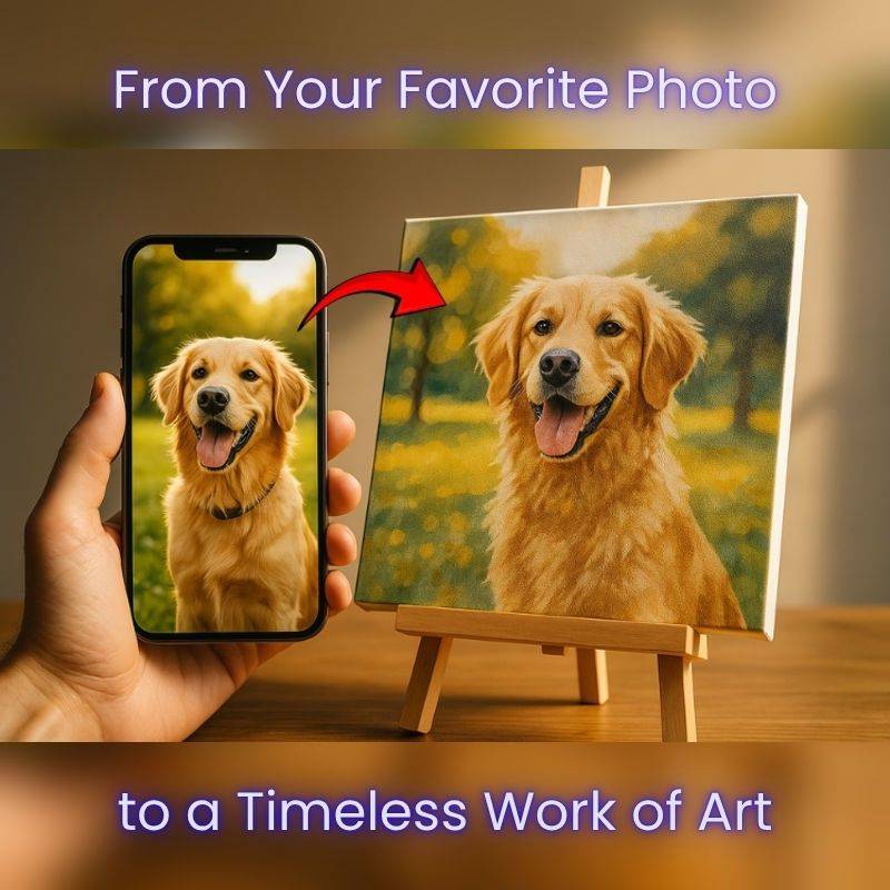 Custom paint by numbers result from personal photo of dog pet portrait