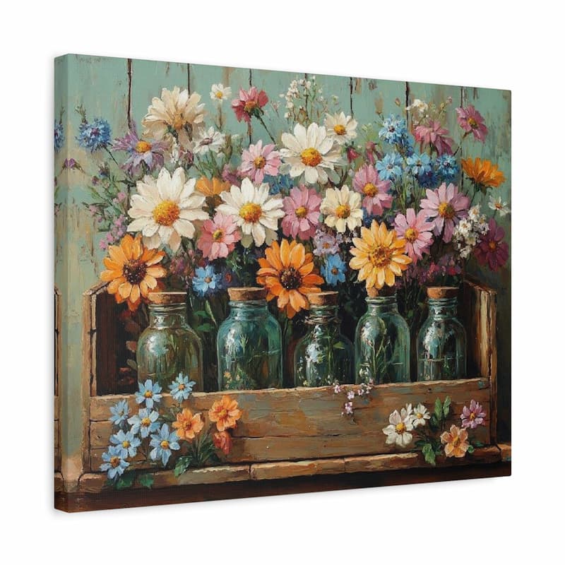 Little Jars of Joy paint by numbers kit on linen canvas