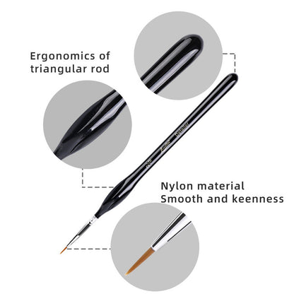 Premium paint by numbers detail brush showing ergonomic triangular handle design and precision nylon bristle tip