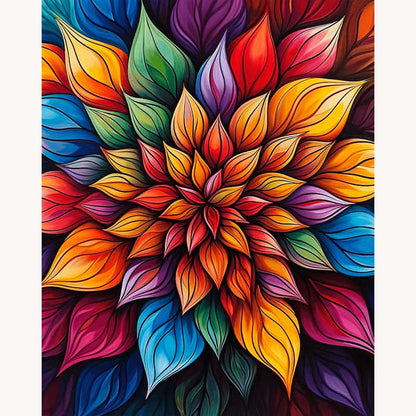 Colorful abstract design of leaves on a white background