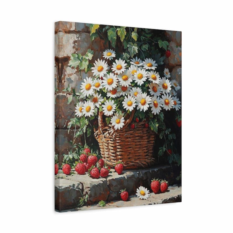 Kit de peinture par numéros Panier de marguerites d'été sur toile de lin