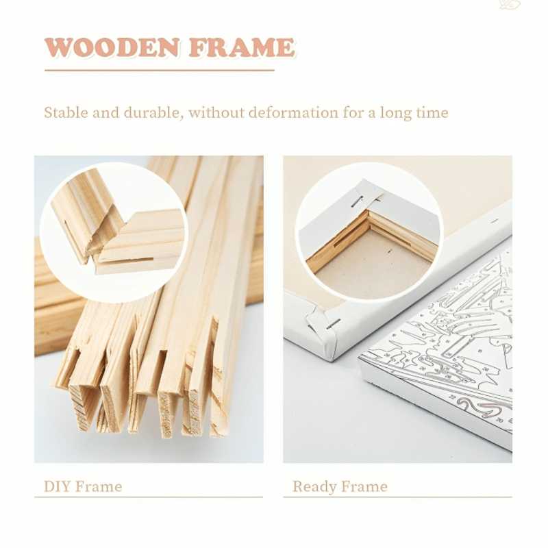 Wooden frames for DIY and ready-to-use projects on a light background