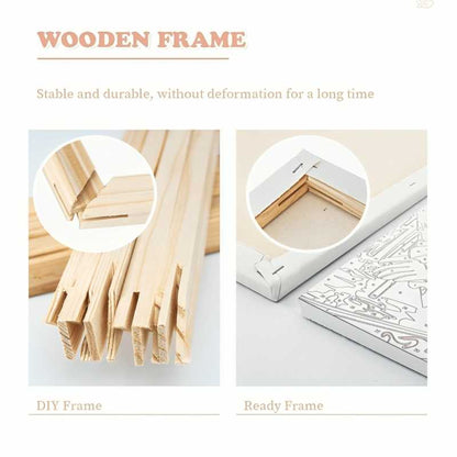 Wooden frames for DIY and ready-to-use projects on a light background